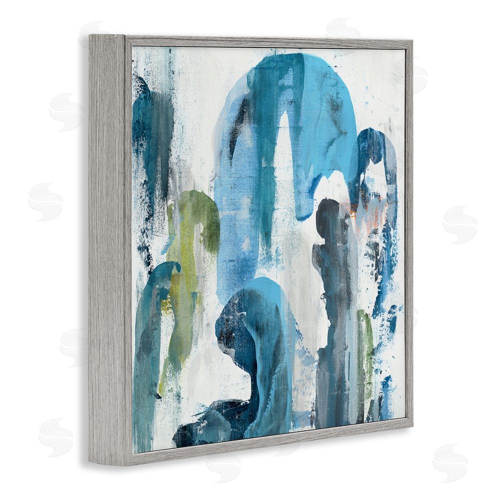 Jeff Iorillo Blue Arches & Currents Gray Framed Giclee Wall Art Print