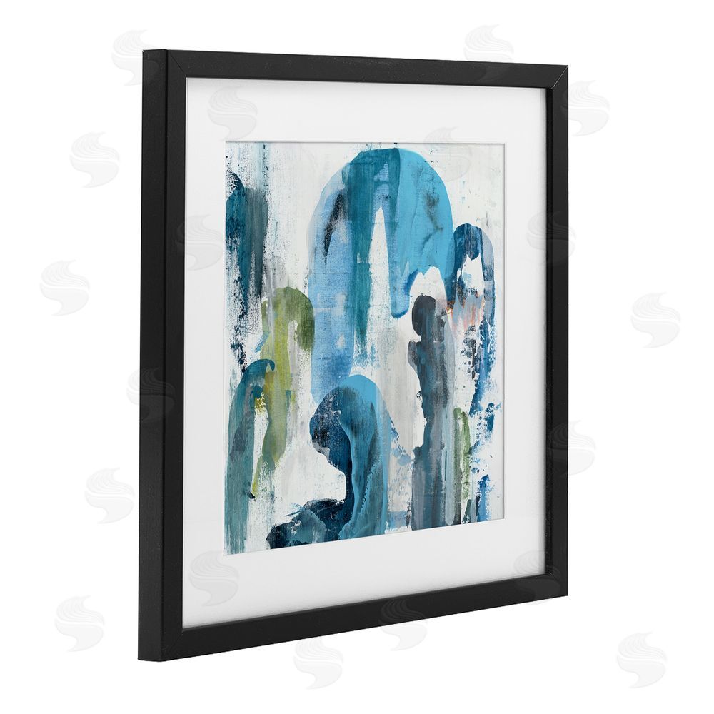 Jeff Iorillo Blue Arches & Currents Black Framed Print Under Glass Wall Art