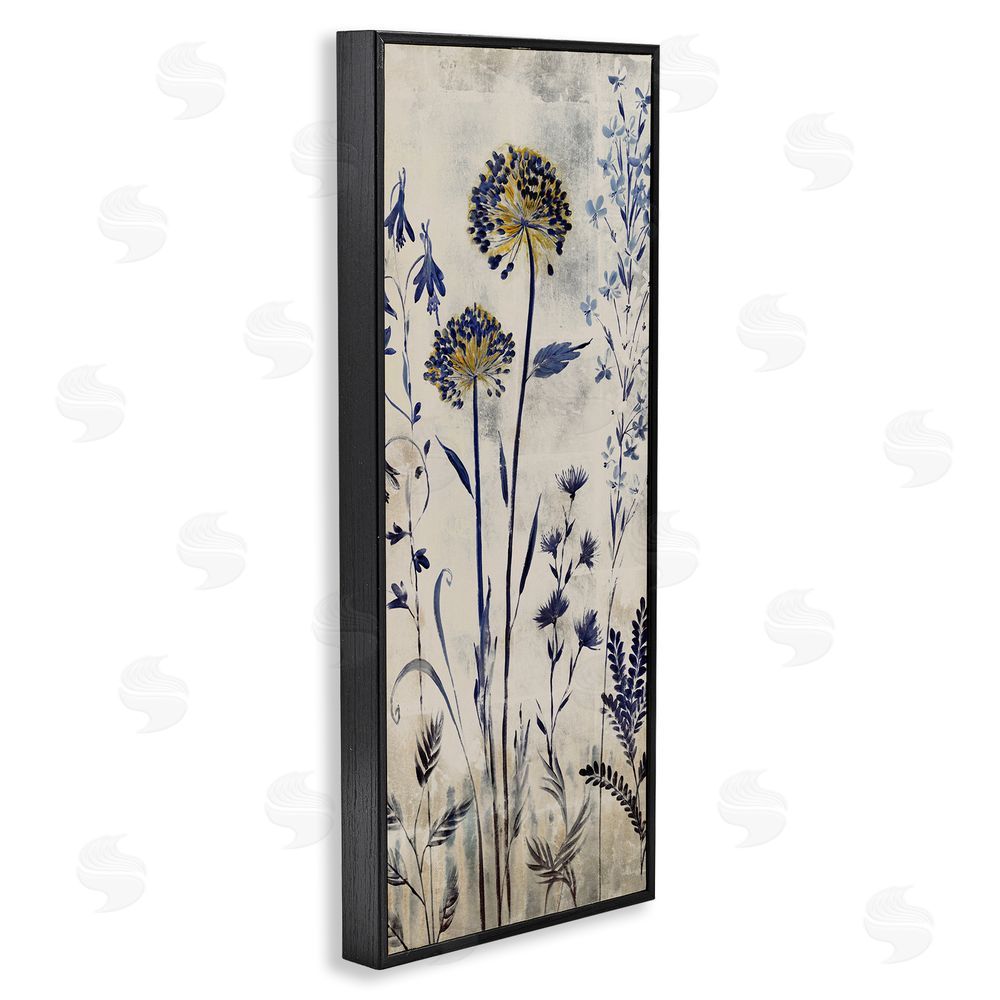 Liz Jardine Blue Allium Botanical Blooms Black Framed Giclee Wall Art Print