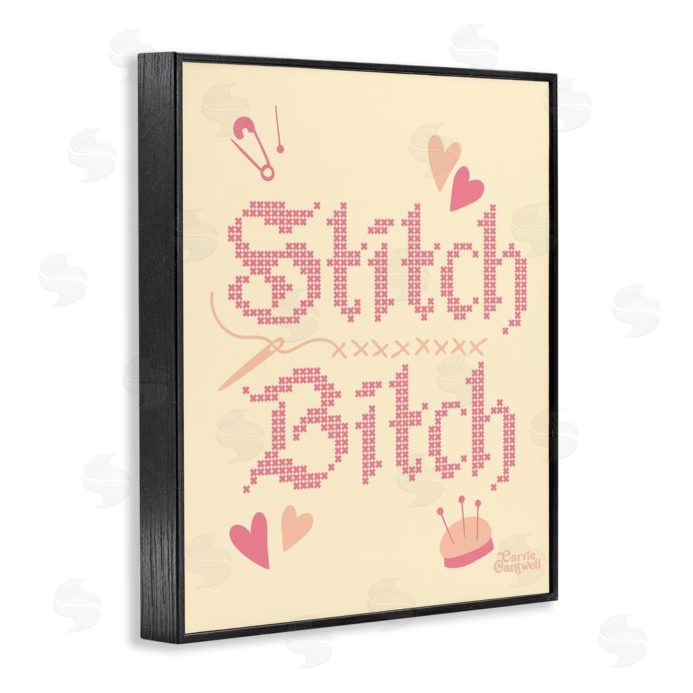 Carrie Cantwell Stitch B*tch Embroidery Craft Black Framed Giclee Print Wall Art