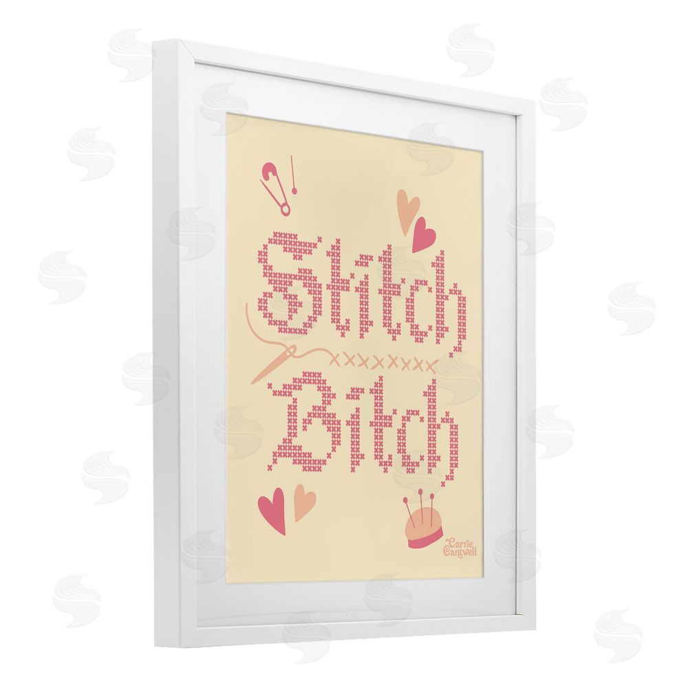 Carrie Cantwell Stitch B*tch Embroidery Craft White Framed Print Under Glass Wall Art