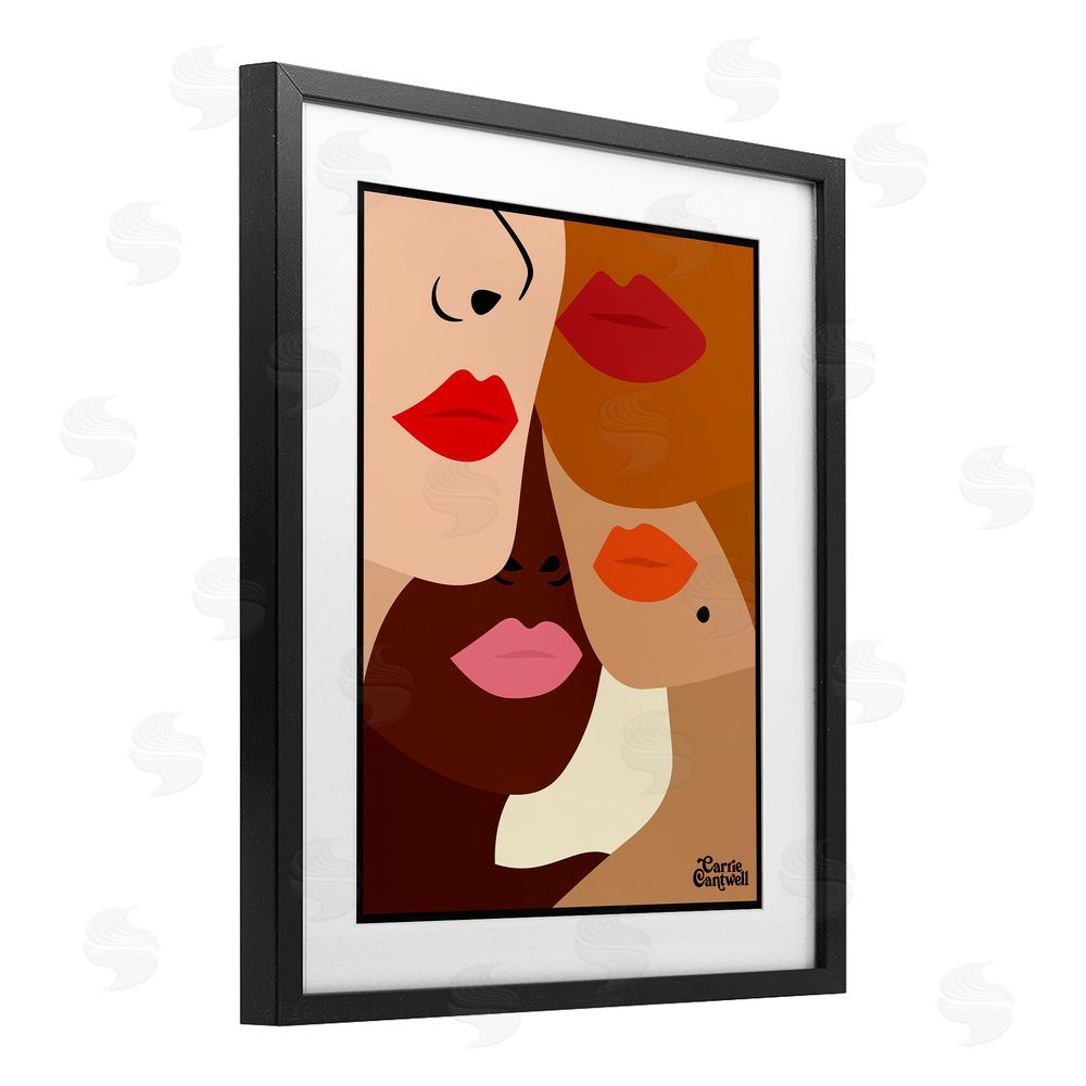 Carrie Cantwell Many Faces of Women Black Framed Print Under Glass Wall Art
