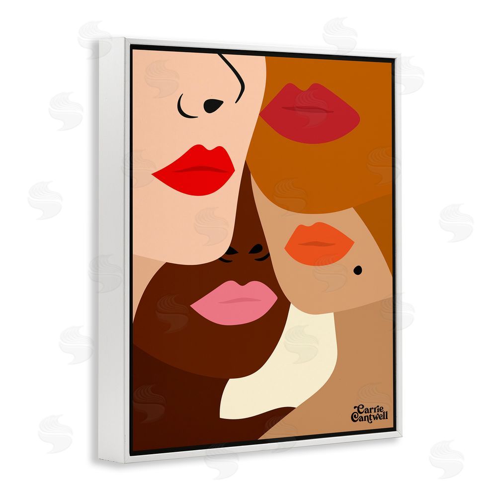 Carrie Cantwell Many Faces of Women White Framed Giclee Print Wall Art