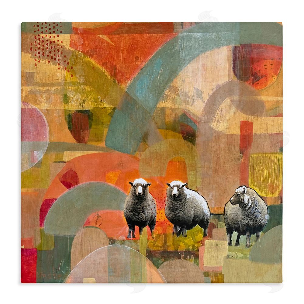 Dianna Fritzler Counting In My Sheep Stretched Canvas Wall Art Print