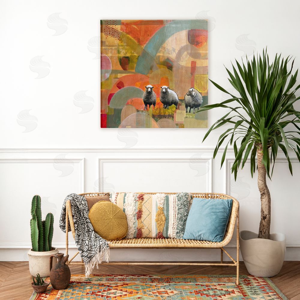 Dianna Fritzler Counting In My Sheep Stretched Canvas Wall Art in Room