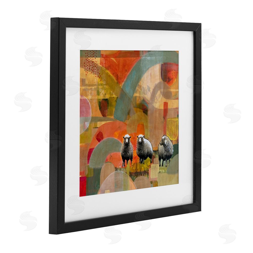 Dianna Fritzler Counting In My Sheep Black Framed Print Under Glass Wall Art
