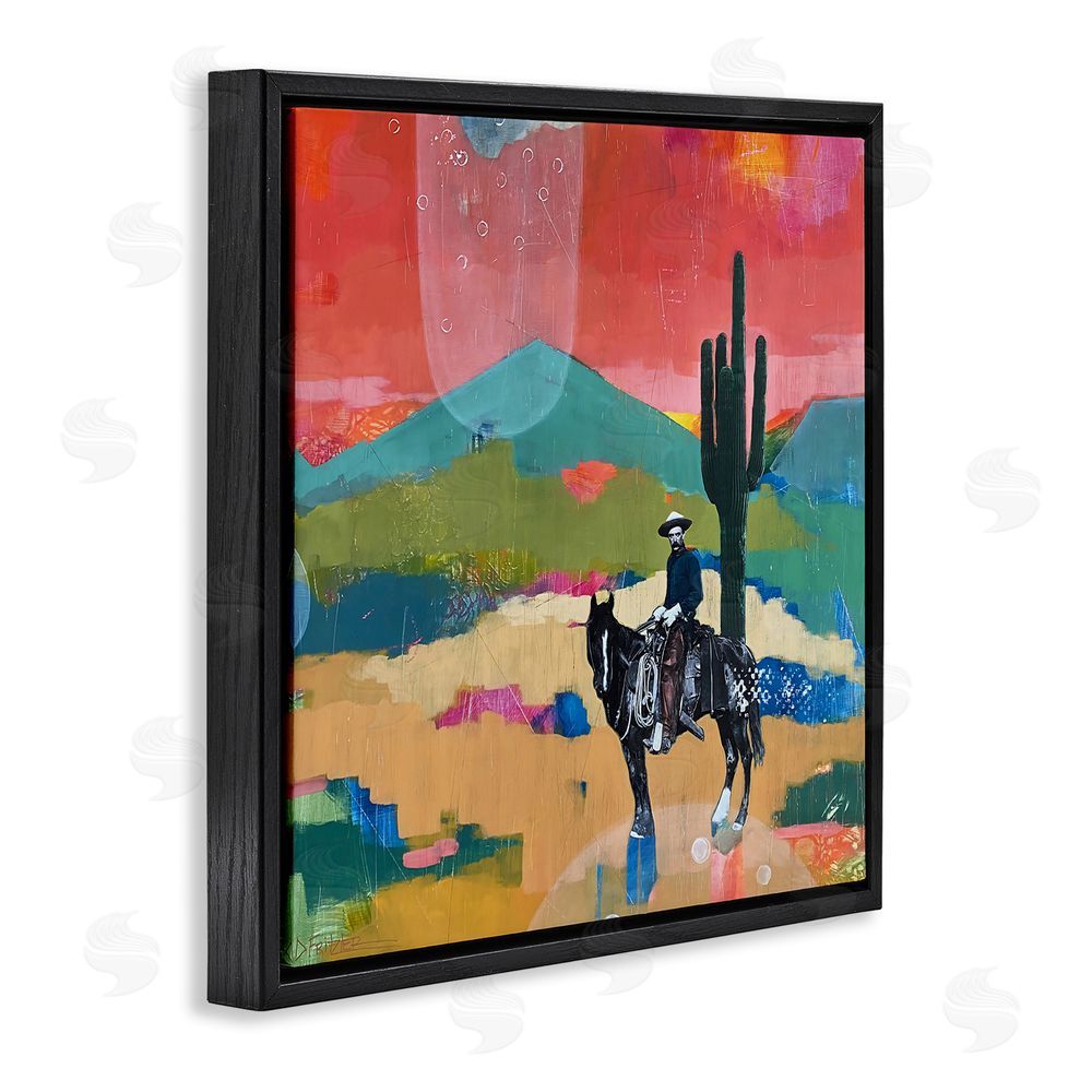 Dianna Fritzler I Used To Be A Cowboy Black Floating Frame Canvas Wall Art Print