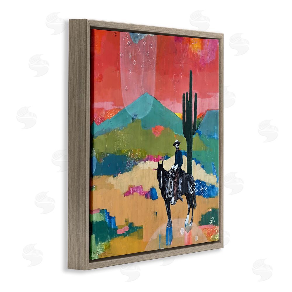 Dianna Fritzler I Used To Be A Cowboy Brown Floating Frame Canvas Wall Art Print