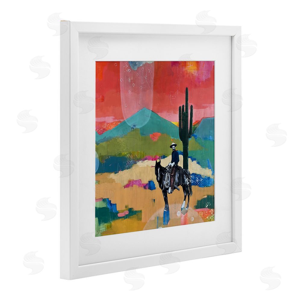 Dianna Fritzler I Used To Be A Cowboy White Framed Print Under Glass Wall Art