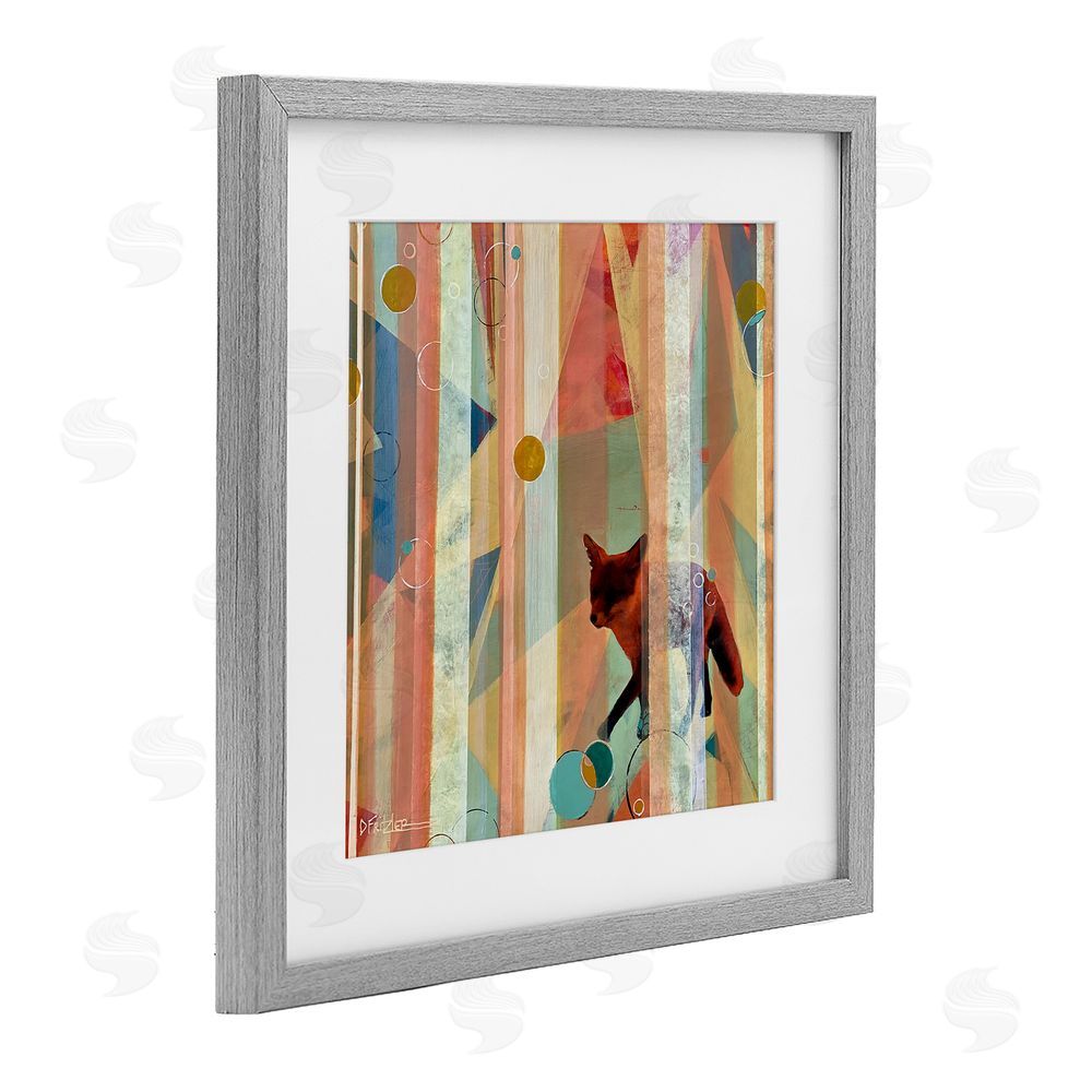 Dianna Fritzler Making My Move Fox Gray Framed Print Under Glass Wall Art