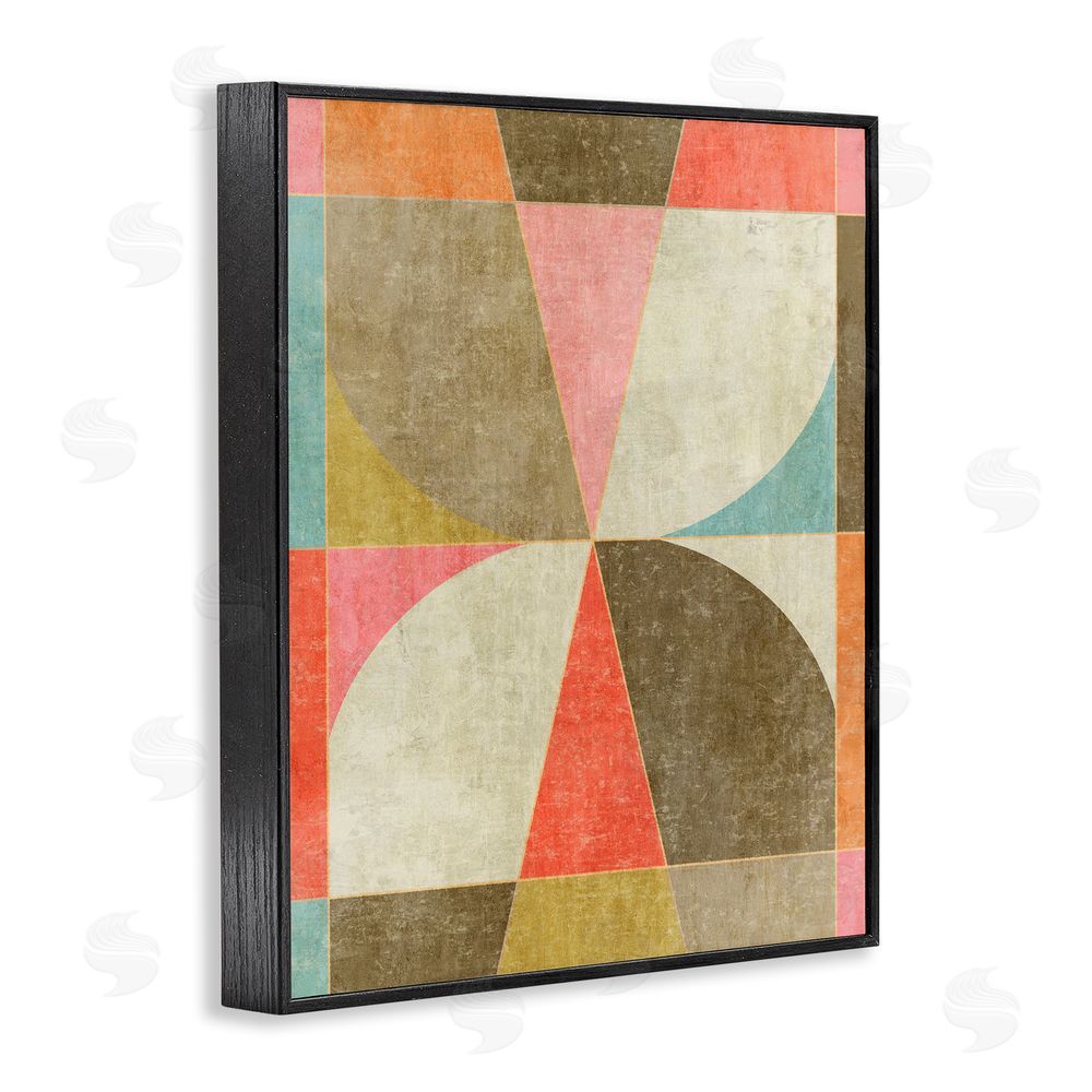 Suzanne Nicoll Pinwheel Symmetric Shapes Black Framed Giclee Wall Art Print