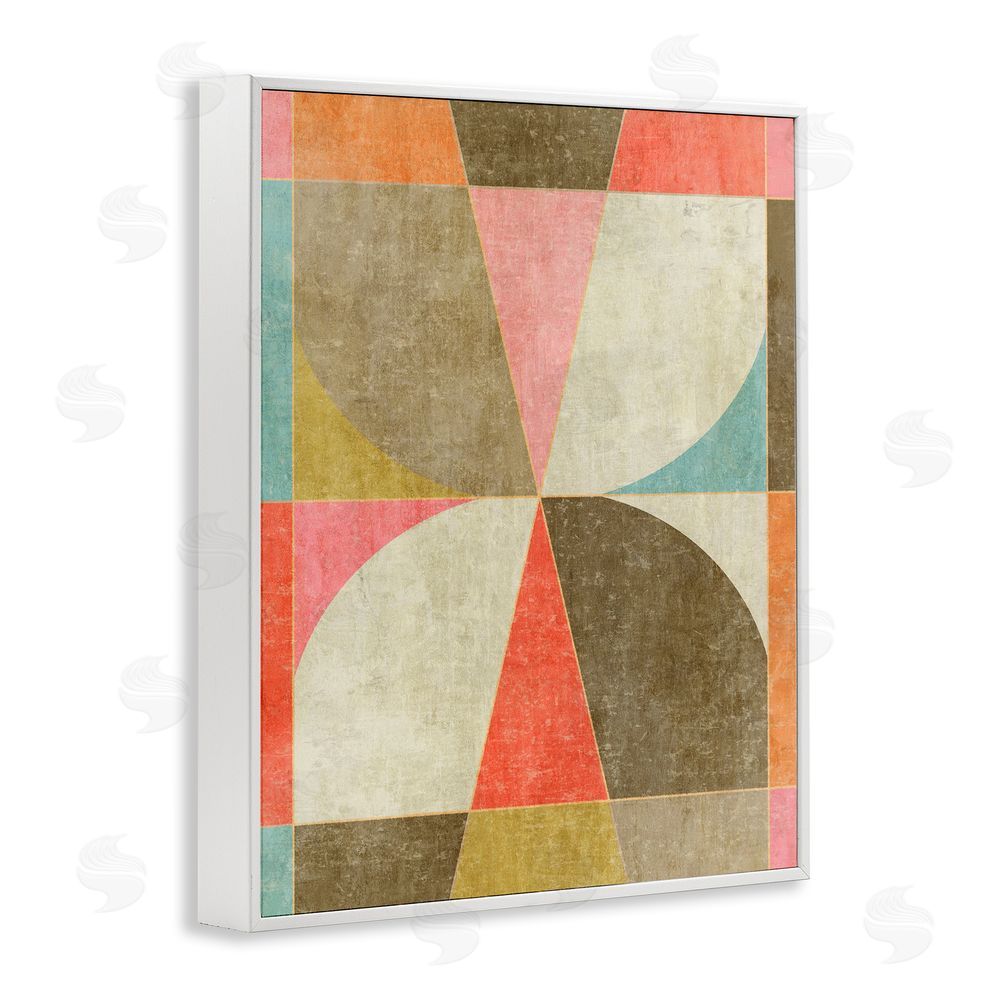 Suzanne Nicoll Pinwheel Symmetric Shapes White Framed Giclee Wall Art Print