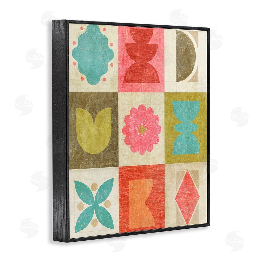 Suzanne Nicoll Happy Dance Geometrics Black Framed Giclee Wall Art Print