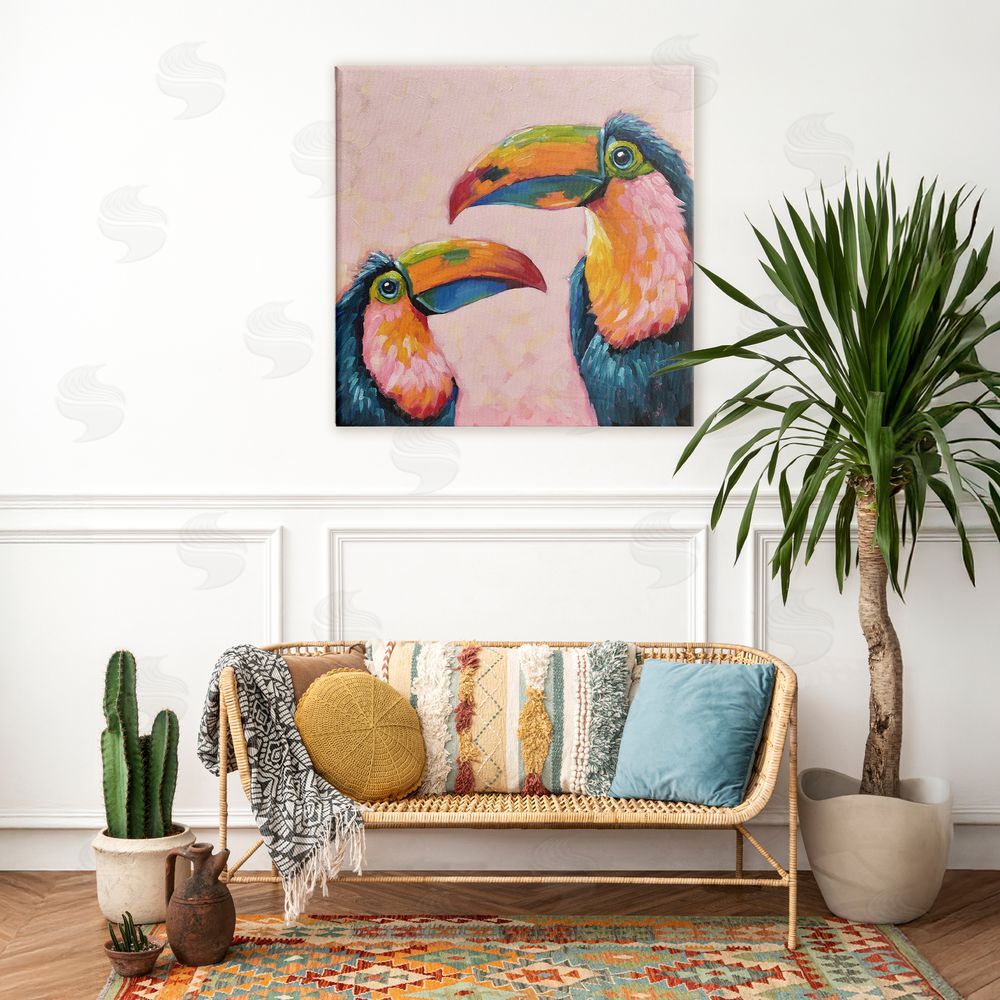 Lucia Stewart Tropical Toucan Paradise Stretched Canvas Wall Art in Room