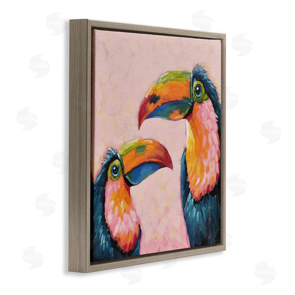 Lucia Stewart Tropical Toucan Paradise Brown Floating Frame Canvas Wall Art Print