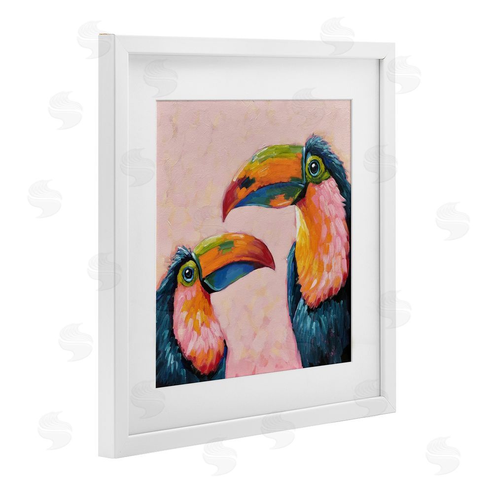 Lucia Stewart Tropical Toucan Paradise White Framed Print Under Glass Wall Art