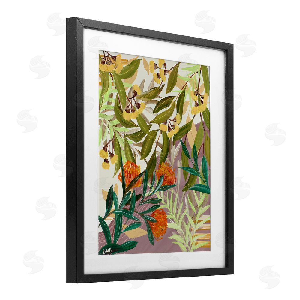 Dani Heyward Walk With Me Florals Black Framed Print Under Glass Wall Art