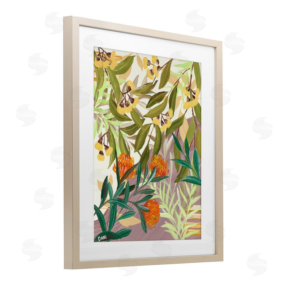 Dani Heyward Walk With Me Florals Brown Framed Print Under Glass Wall Art