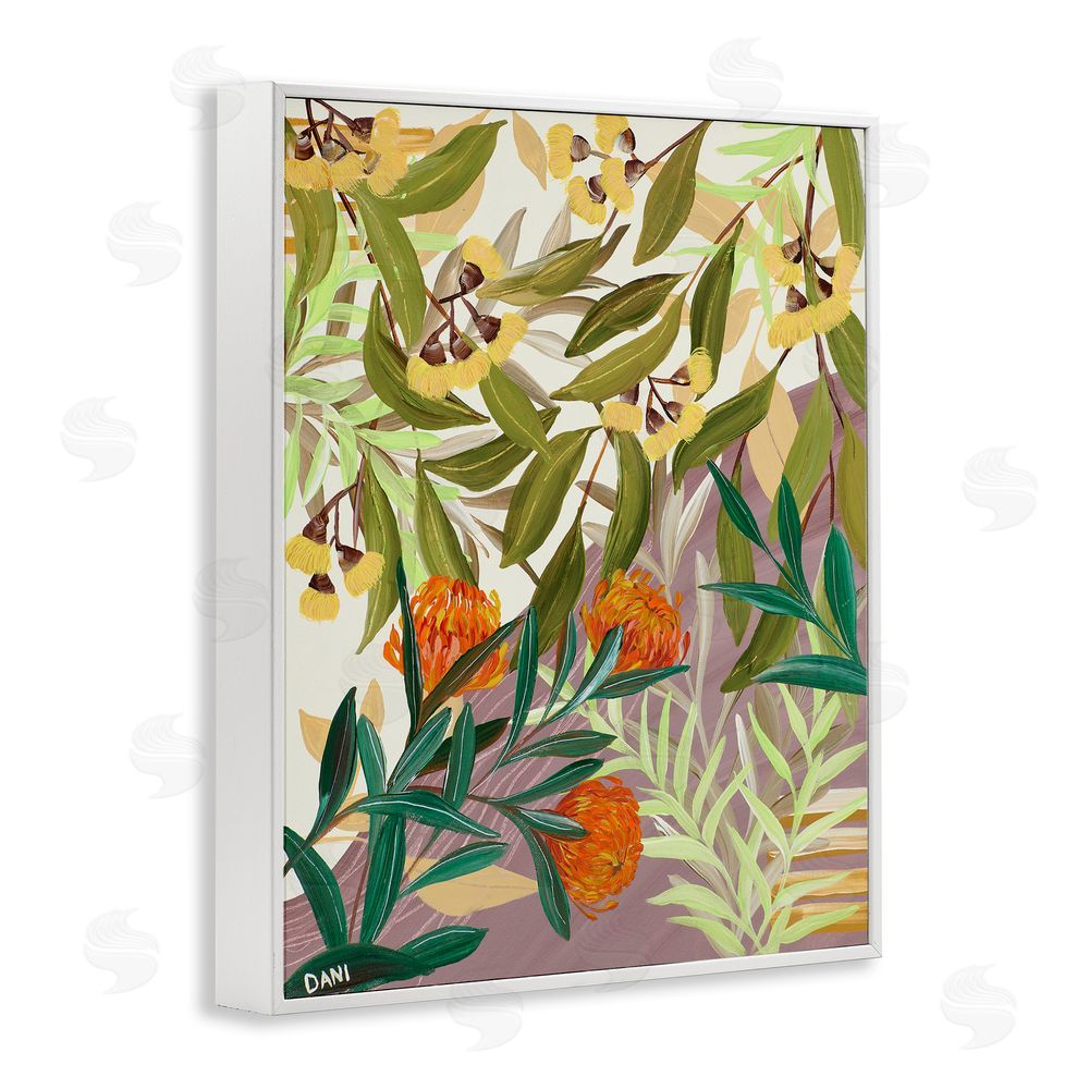 Dani Heyward Walk With Me Florals White Framed Giclee Wall Art Print