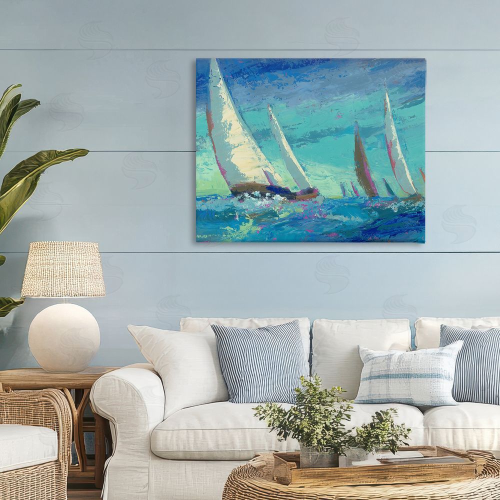 Beth A. Forst Abstract Expression Regatta Stretched Canvas Wall Art in Room