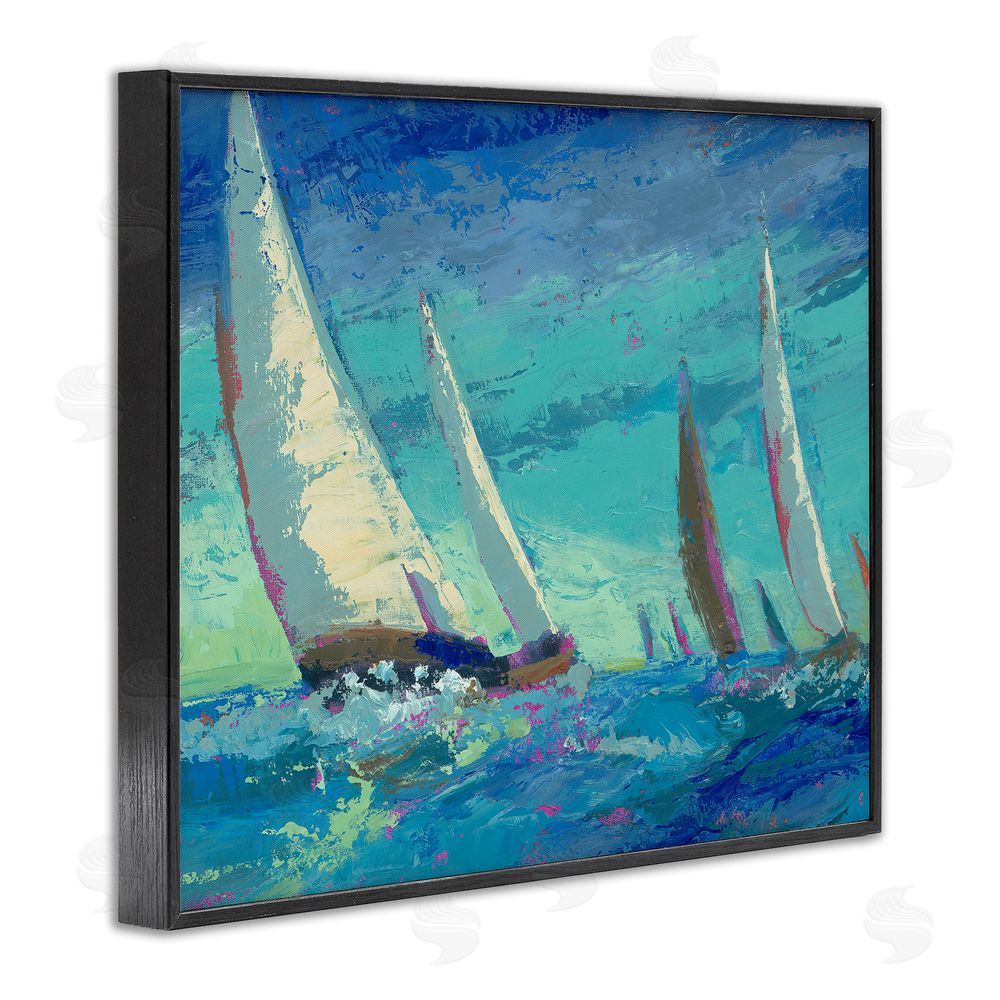 Beth A. Forst Abstract Expression Regatta Black Framed Giclee Wall Art Print