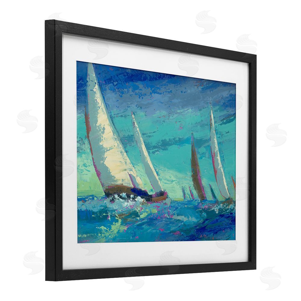 Beth A. Forst Abstract Expression Regatta Black Framed Print Under Glass Wall Art