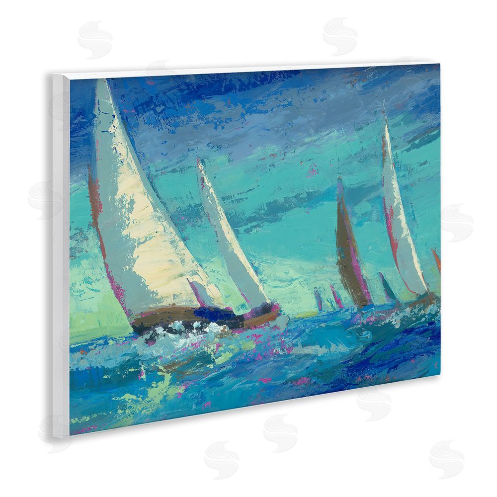 Beth A. Forst Abstract Expression Regatta Wooden Wall Plaque Art Print