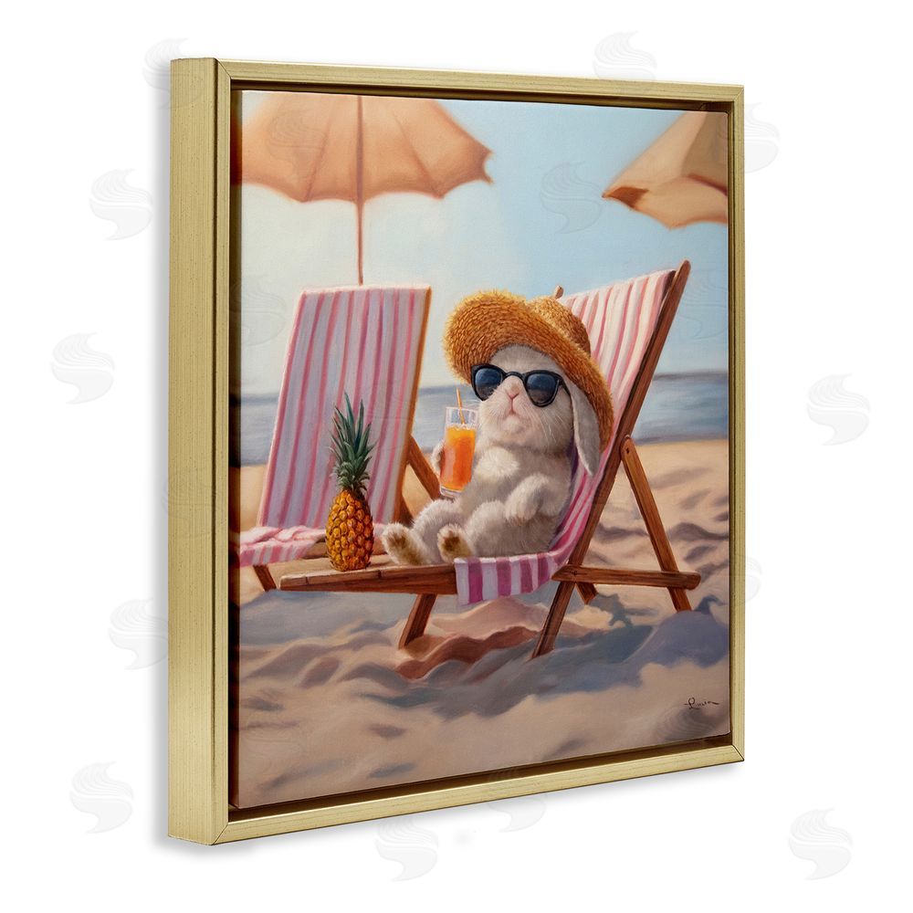 Lucia Heffernan Beach Bun Relaxation Gold Floating Frame Canvas Wall Art Print