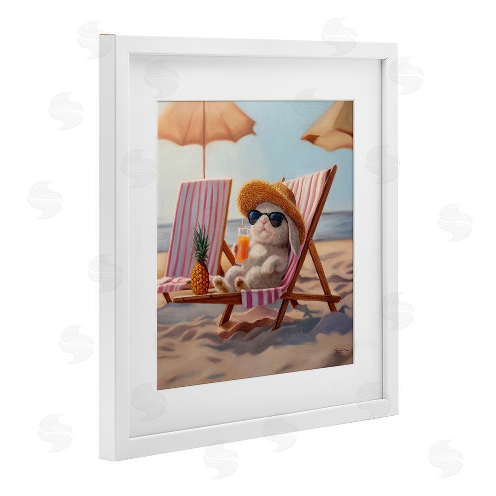 Lucia Heffernan Beach Bun Relaxation White Framed Print Under Glass Wall Art