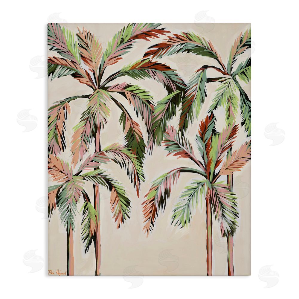 Dani Heyward Blushing Palm Tree Canopy Stretched Canvas Wall Art Print