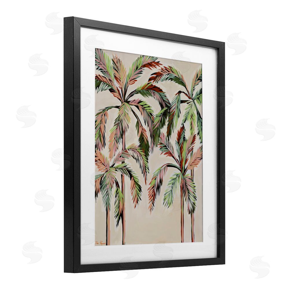 Dani Heyward Blushing Palm Tree Canopy Black Framed Print Under Glass Wall Art