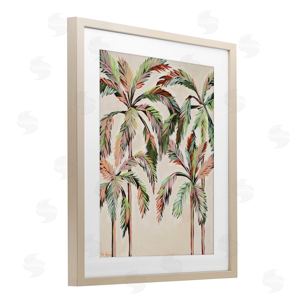 Dani Heyward Blushing Palm Tree Canopy Brown Framed Print Under Glass Wall Art
