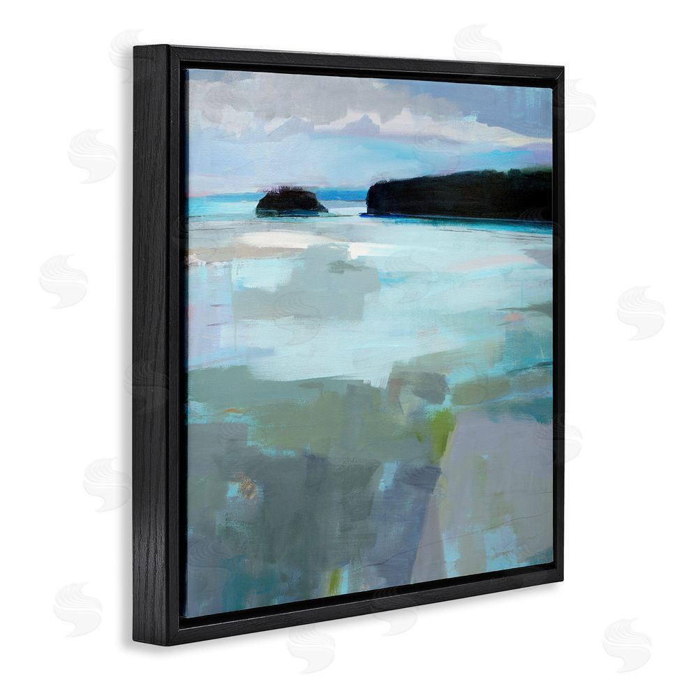 Kathleen Robbins Freeport Maine Abstraction Black Floating Frame Canvas Wall Art Print