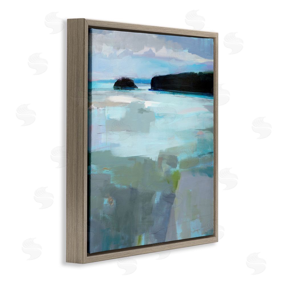 Kathleen Robbins Freeport Maine Abstraction Brown Floating Frame Canvas Wall Art Print