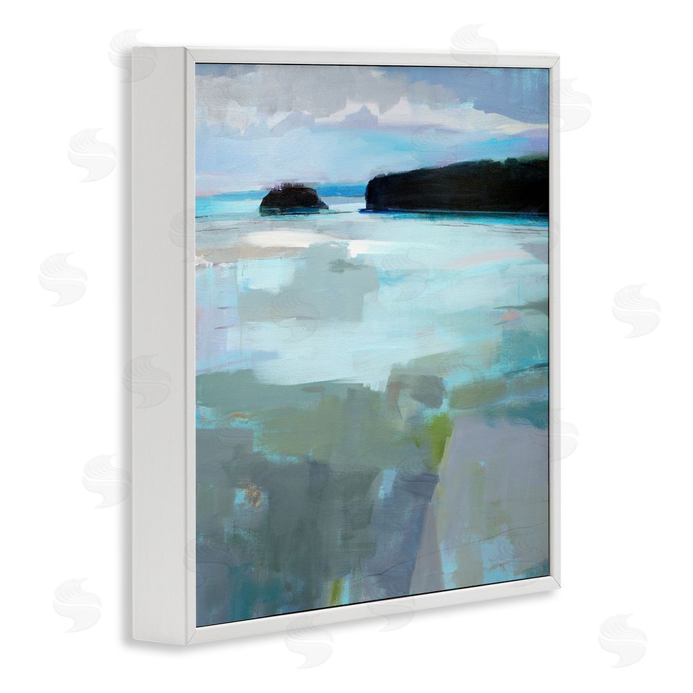 Kathleen Robbins Freeport Maine Abstraction White Framed Giclee Wall Art Print