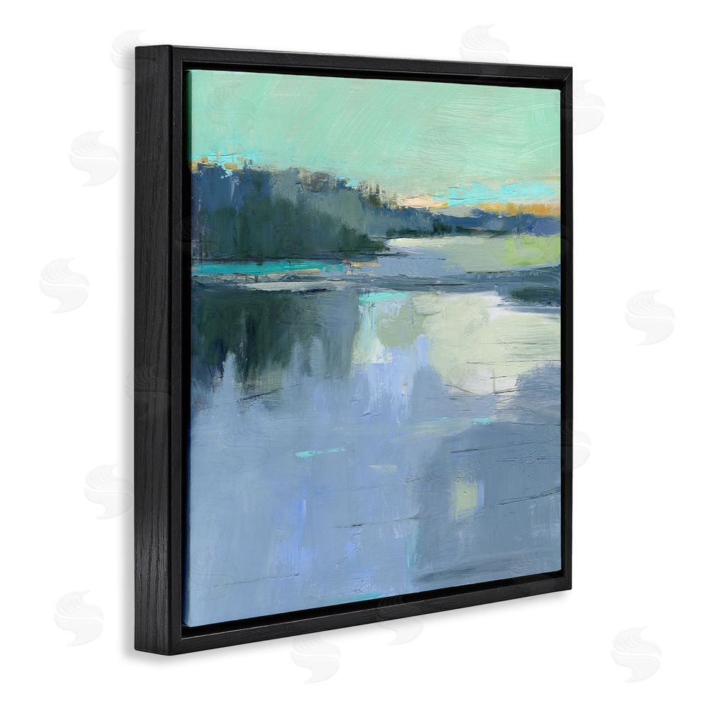 Kathleen Robbins Brave Boat Harbor Black Floating Frame Canvas Wall Art Print