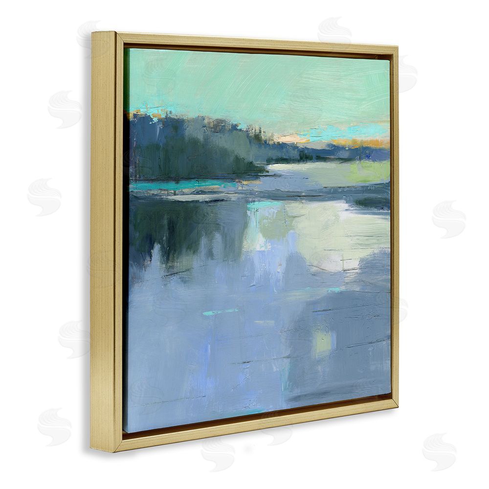 Kathleen Robbins Brave Boat Harbor Gold Floating Frame Canvas Wall Art Print