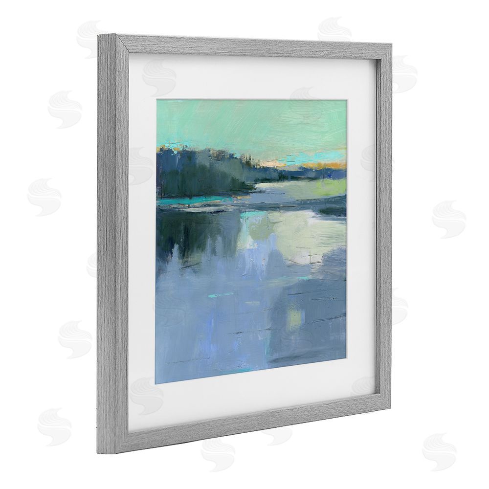 Kathleen Robbins Brave Boat Harbor Gray Framed Print Under Glass Wall Art