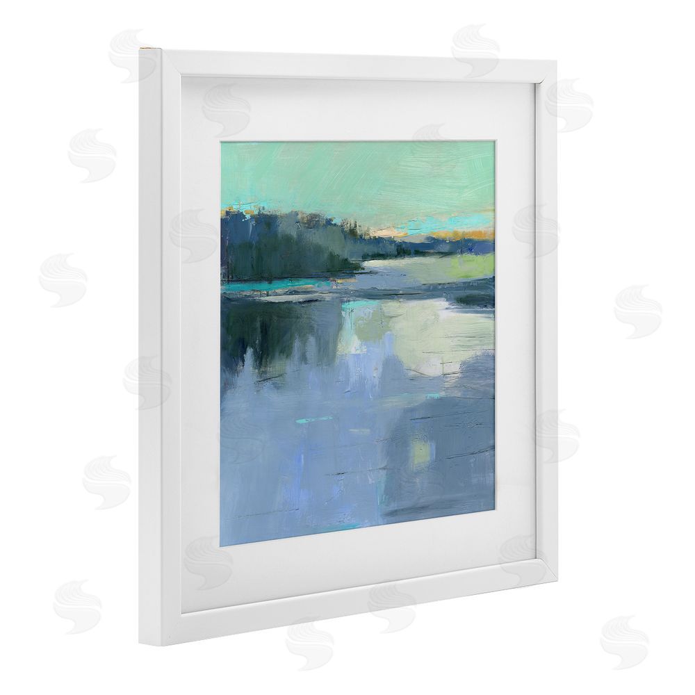 Kathleen Robbins Brave Boat Harbor White Framed Print Under Glass Wall Art
