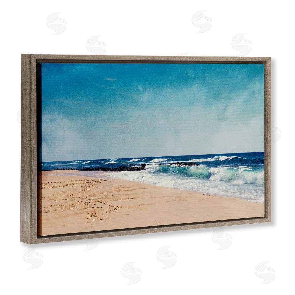 Dirk Wüstenhagen Atlantic Waves Shoreline Brown Floating Frame Canvas Wall Art Print