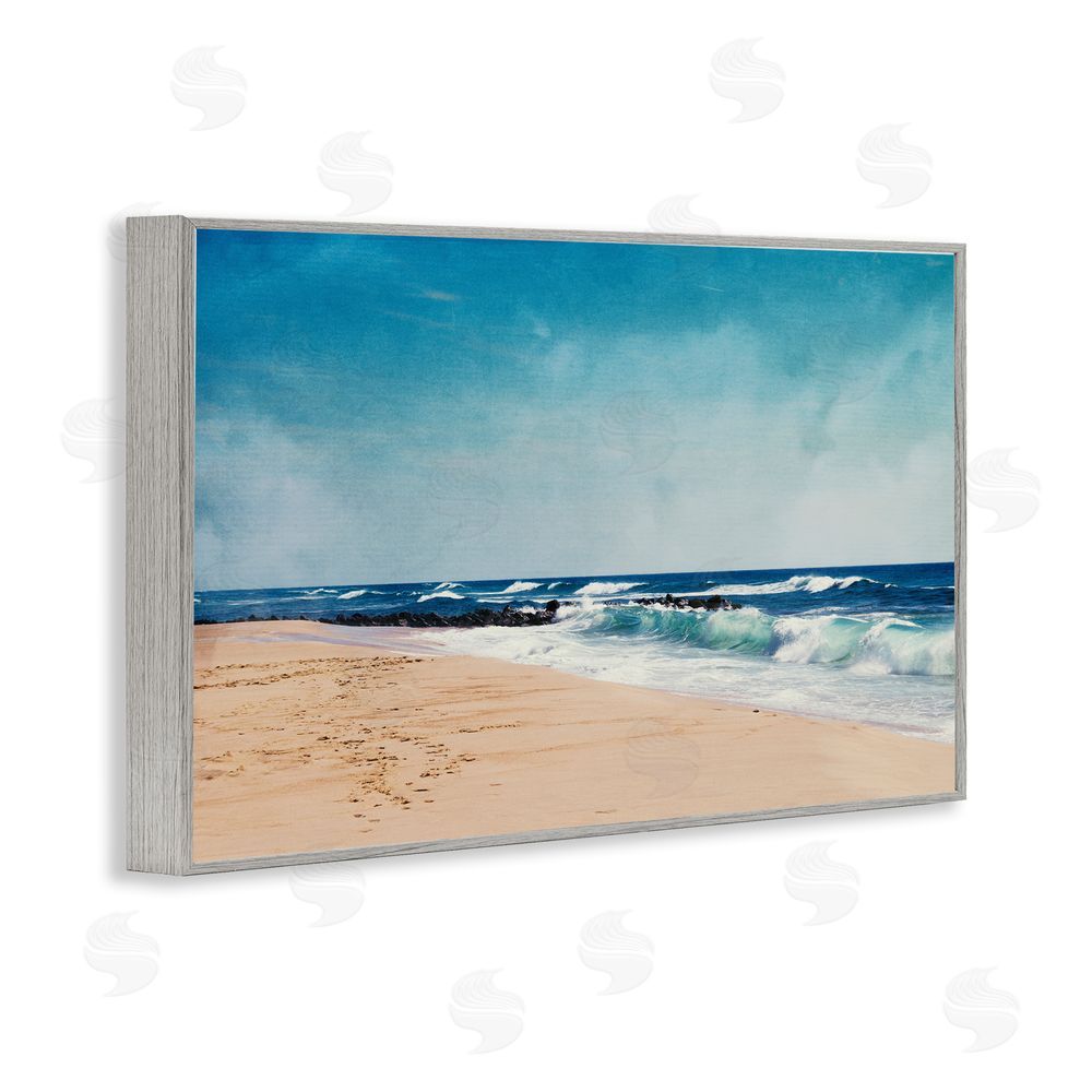 Dirk Wüstenhagen Atlantic Waves Shoreline Gray Framed Giclee Wall Art Print