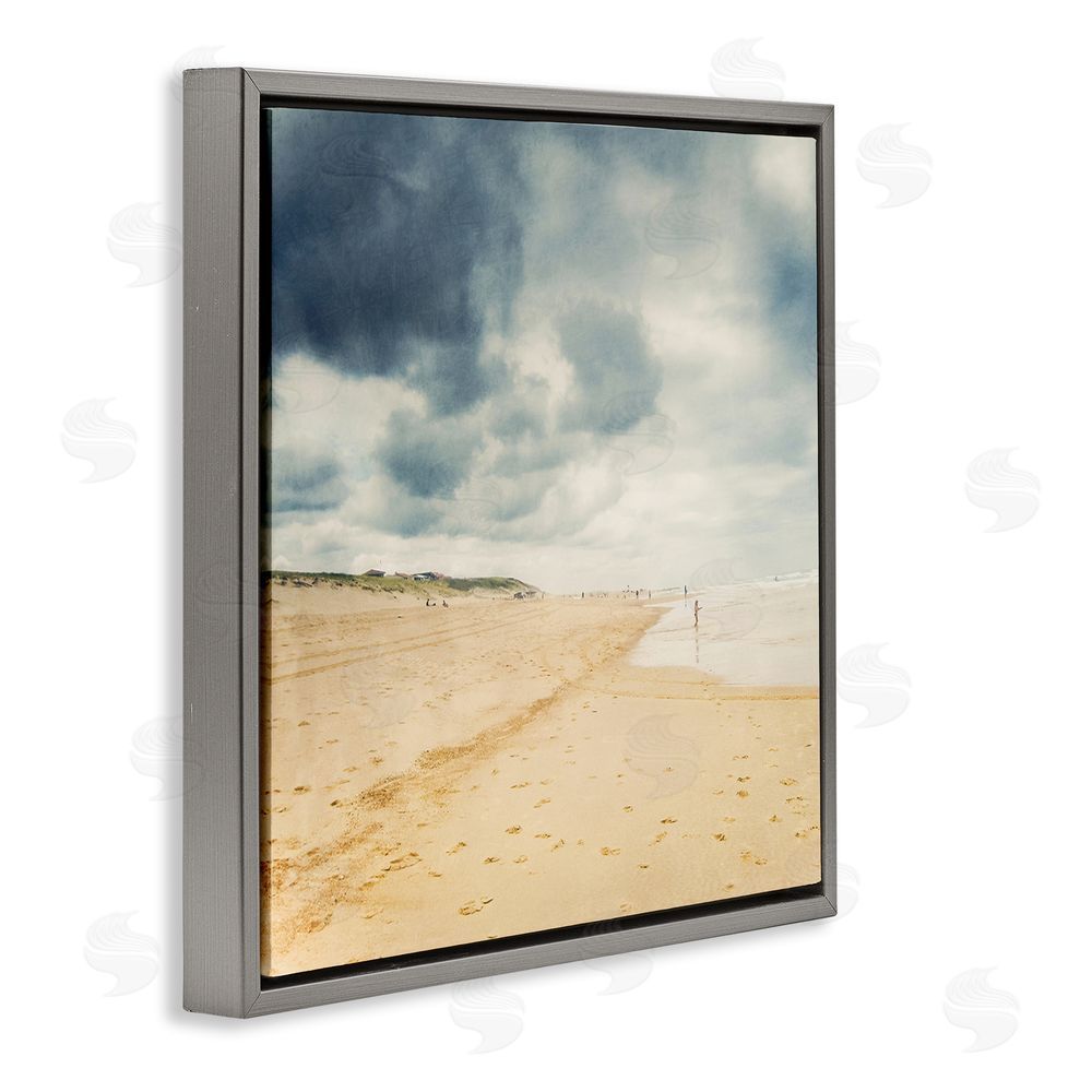 Dirk Wüstenhagen Beach On A Cloudy Day Gray Floating Frame Canvas Wall Art Print