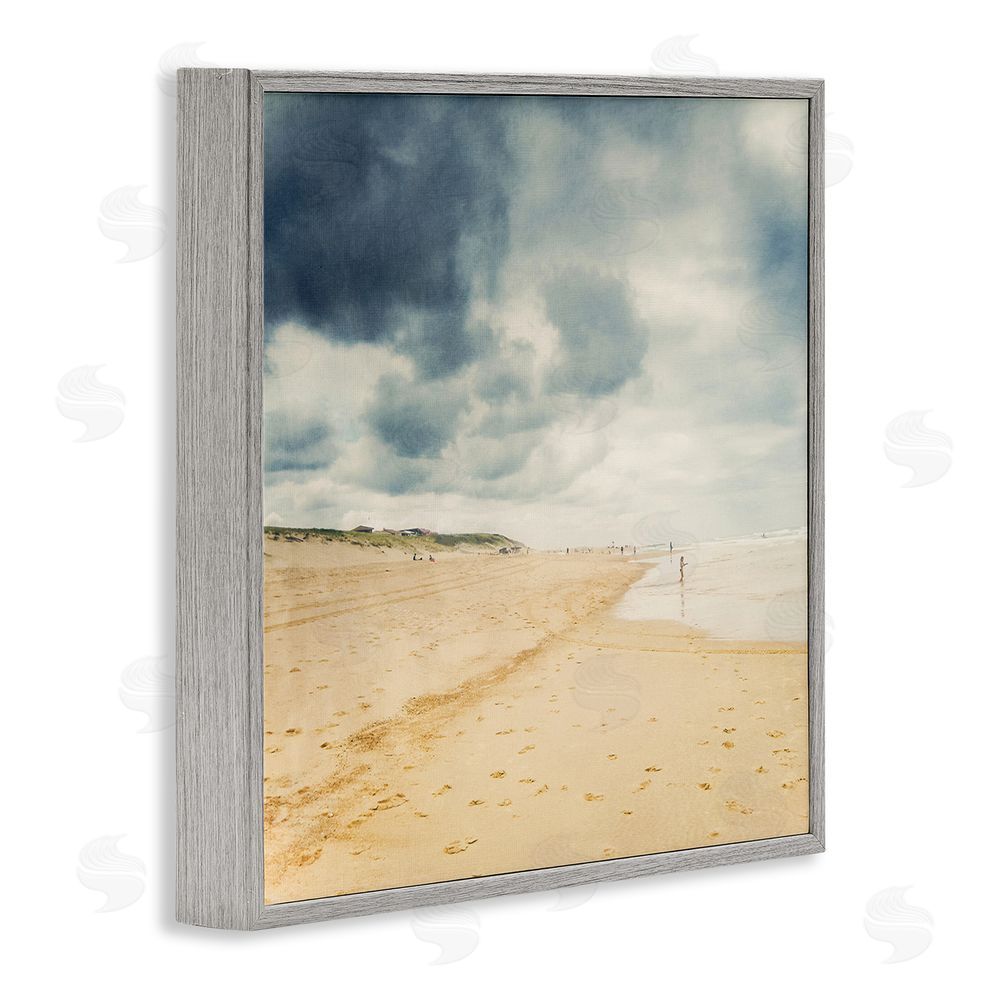 Dirk Wüstenhagen Beach On A Cloudy Day Gray Framed Giclee Wall Art Print