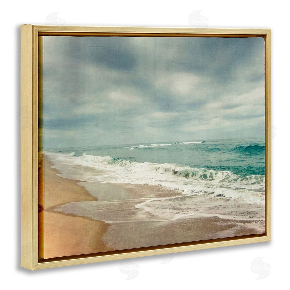 Dirk Wüstenhagen Tranquil Waves Along Sandy Coast Gold Floating Frame Canvas Wall Art Print