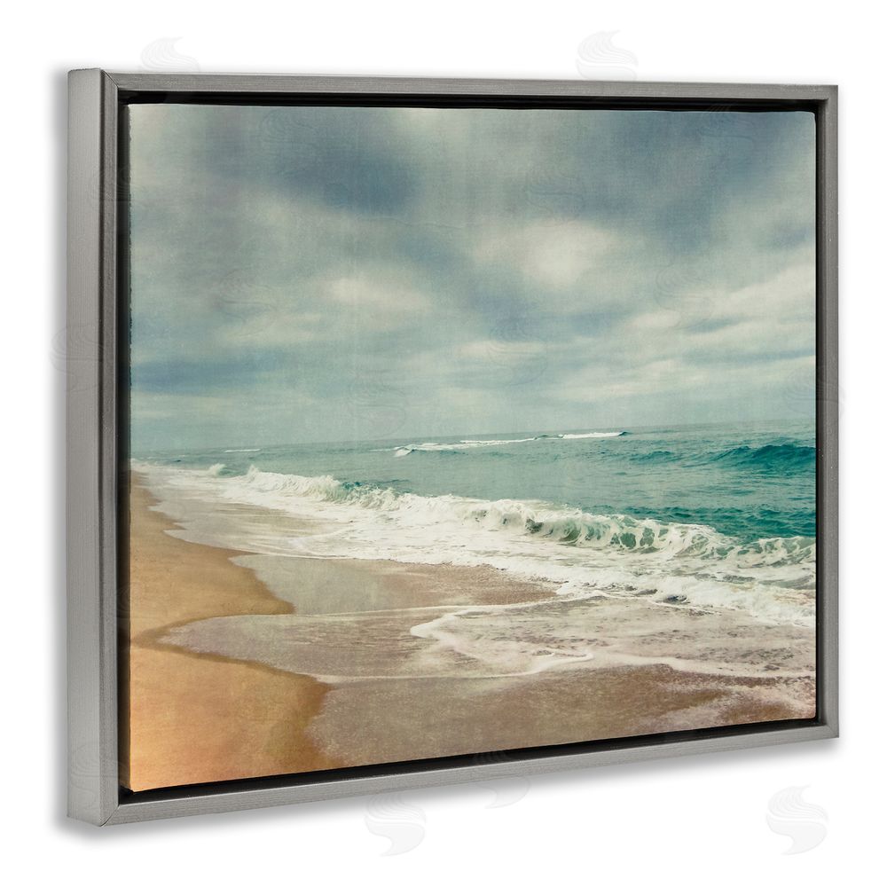 Dirk Wüstenhagen Tranquil Waves Along Sandy Coast Gray Floating Frame Canvas Wall Art Print