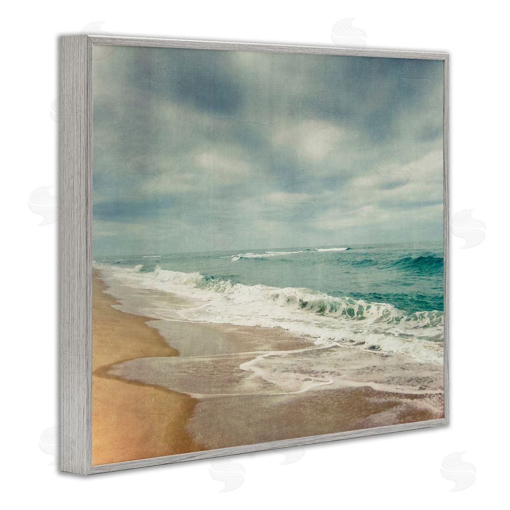 Dirk Wüstenhagen Tranquil Waves Along Sandy Coast Gray Framed Giclee Wall Art Print