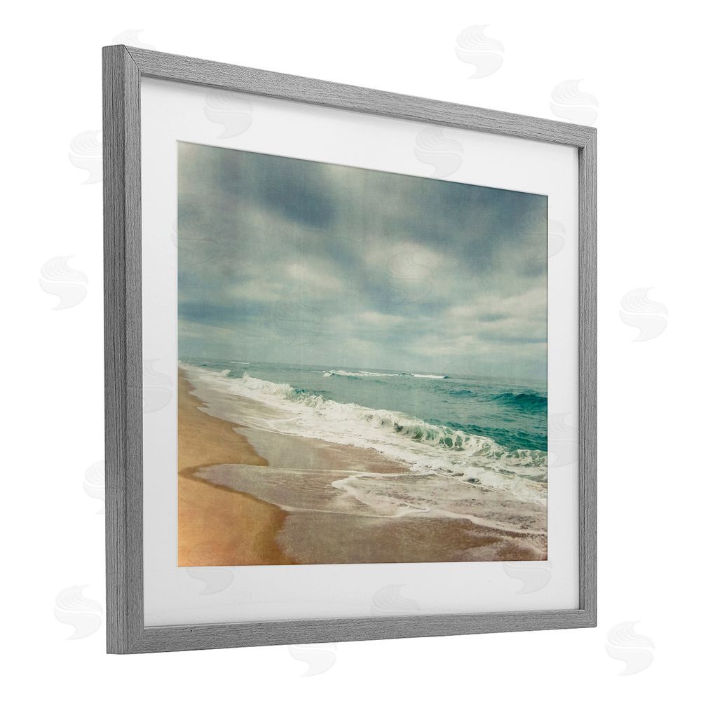 Dirk Wüstenhagen Tranquil Waves Along Sandy Coast Gray Framed Print Under Glass Wall Art