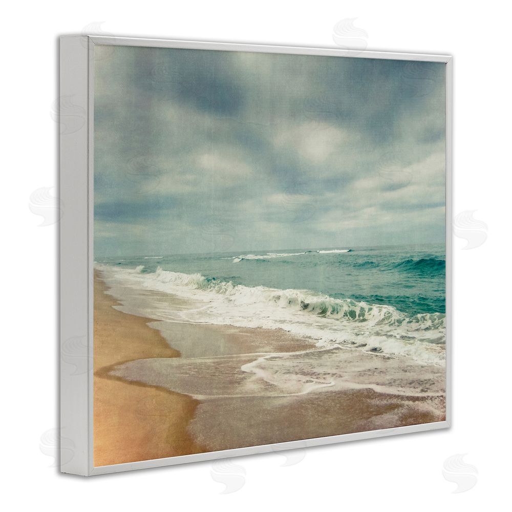 Dirk Wüstenhagen Tranquil Waves Along Sandy Coast White Framed Giclee Wall Art Print