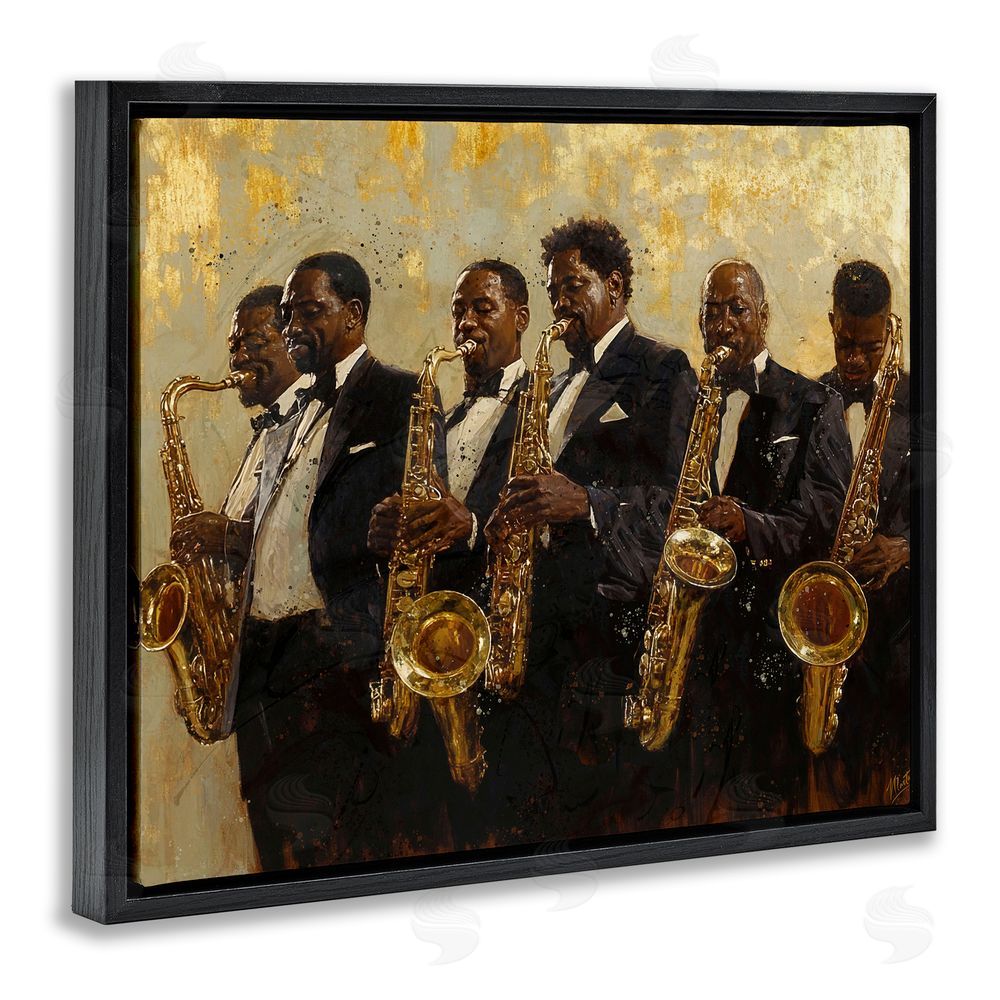 Marta Wiley Golden Era Ensemble Black Floating Frame Canvas Wall Art Print
