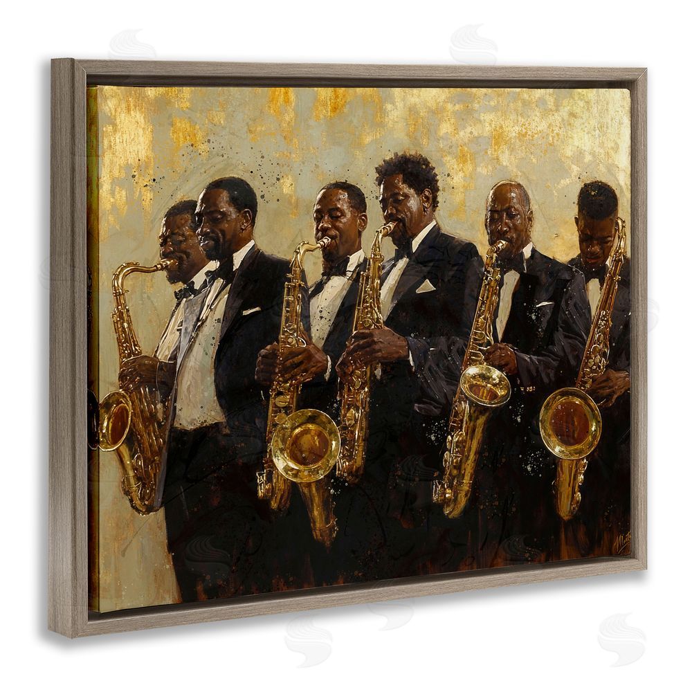 Marta Wiley Golden Era Ensemble Brown Floating Frame Canvas Wall Art Print